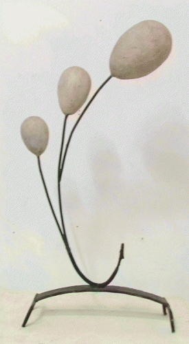 plâtre sur polystyrène, fer