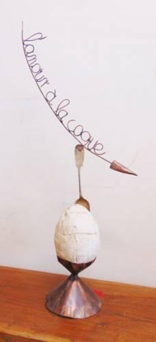 sculpture, technique mixte