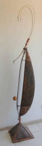 sculpture in wood and iron